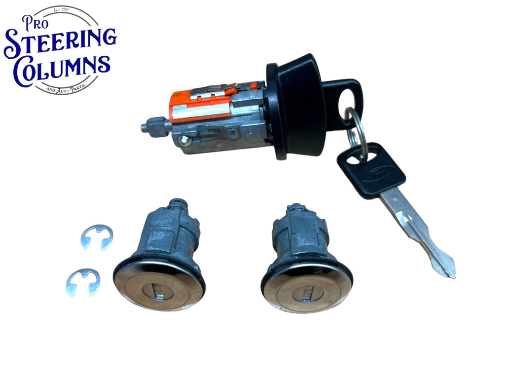1996-1997 Ford F-250 F-350 Ignition & Door Lock Cylinder Set 2 Keys Matched New