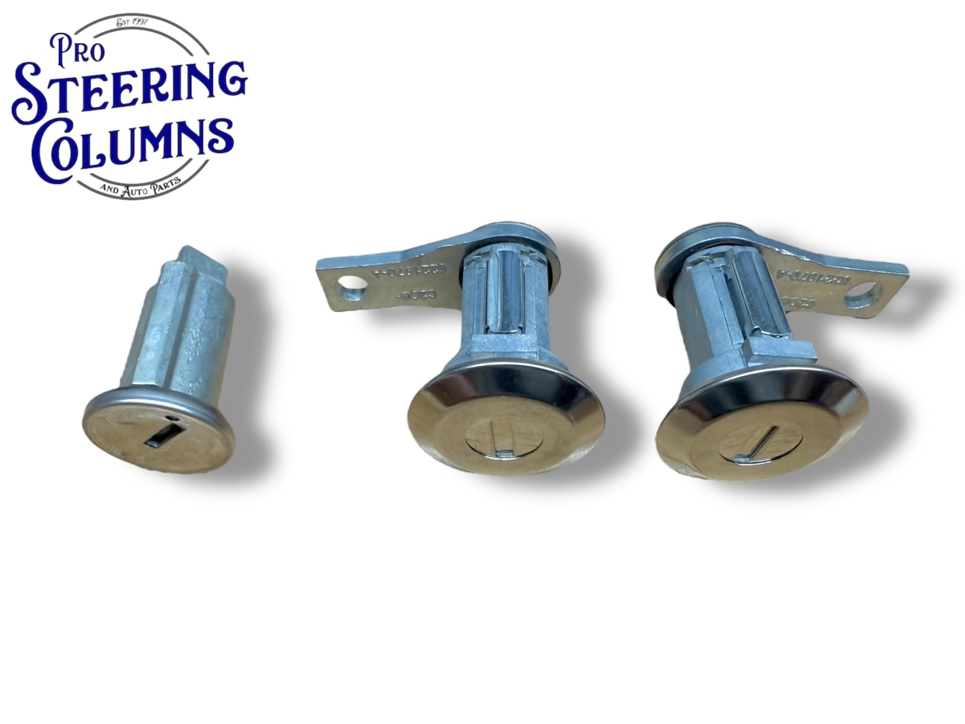 61-77 Bronco Mustang Ignition & Door Lock Cylinder Set Ford Logo (Keyed Alike)