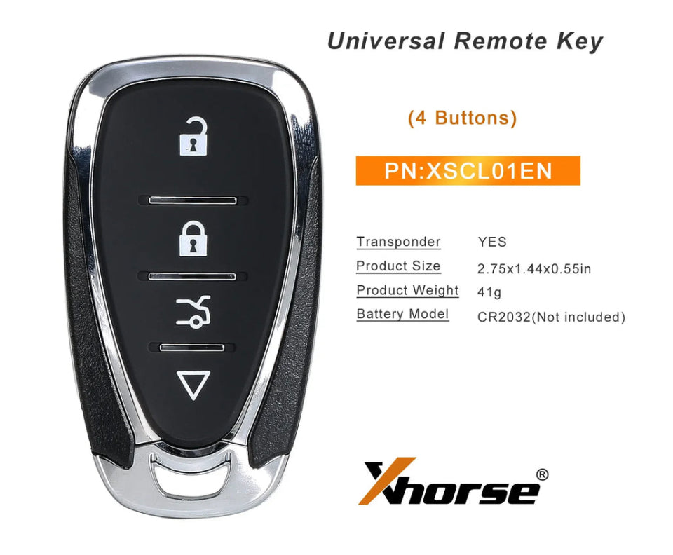 Xhorse - XSCL01EN - GM Style 4-Button Universal Smart Key W/ Proximity For VVDI Key Tool