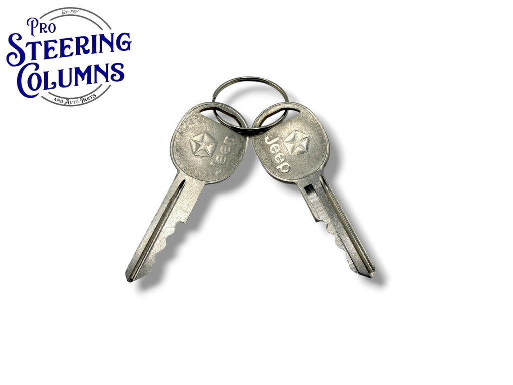 73-90 Jeep CJ5 CJ7 Wrangler Console Lock Cylinder - Logo Keys