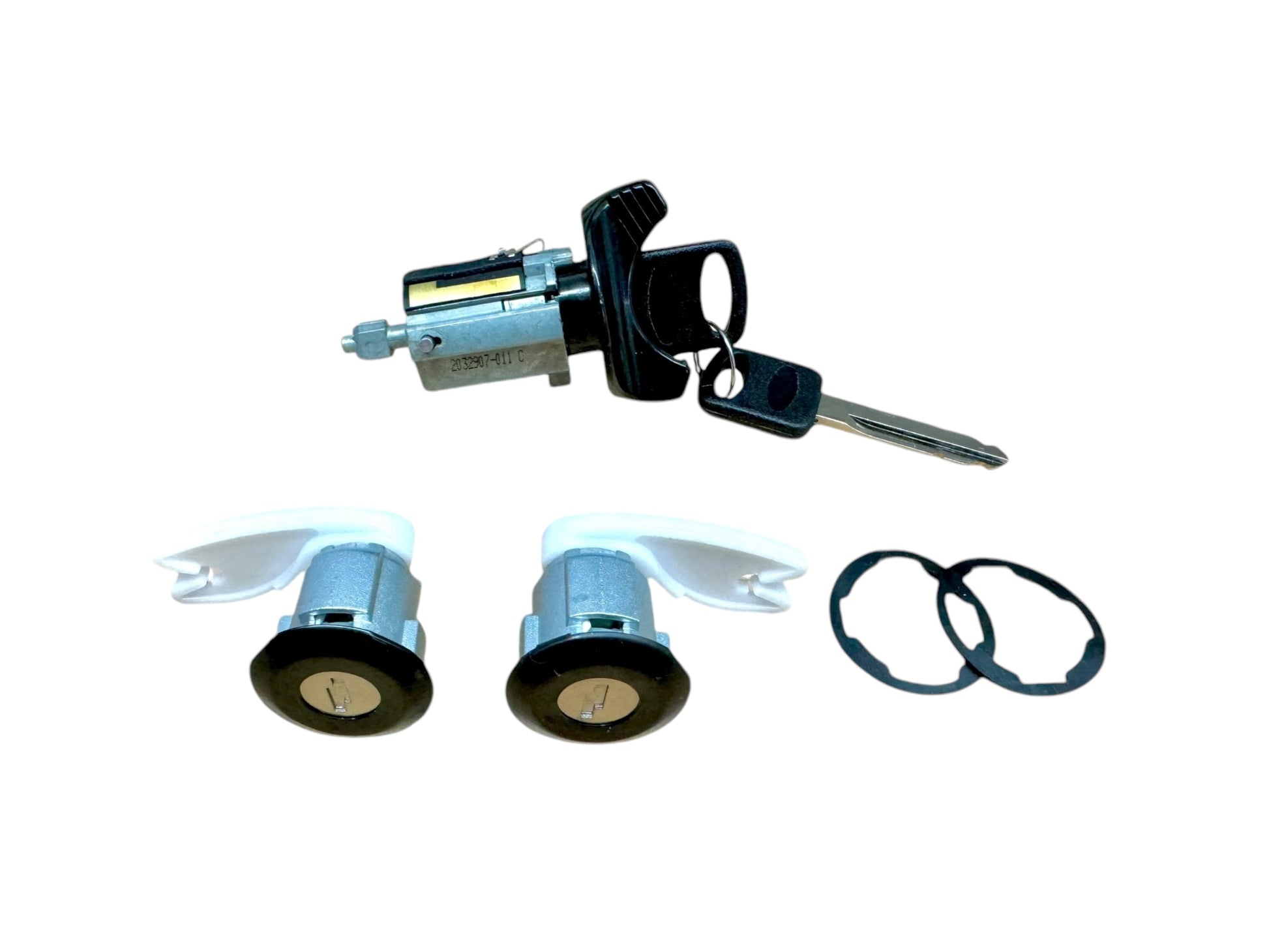 1992-1996 Ford E-150 F-150 F-250 Bronco Ignition & Door Lock Cylinder Set Black New