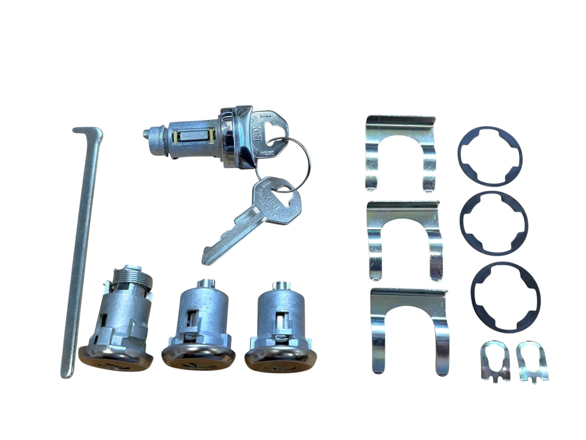 62-64 GM Nova Chevelle Ignition Door & Tailgate Lock Cylinder Set (Keyed Alike)