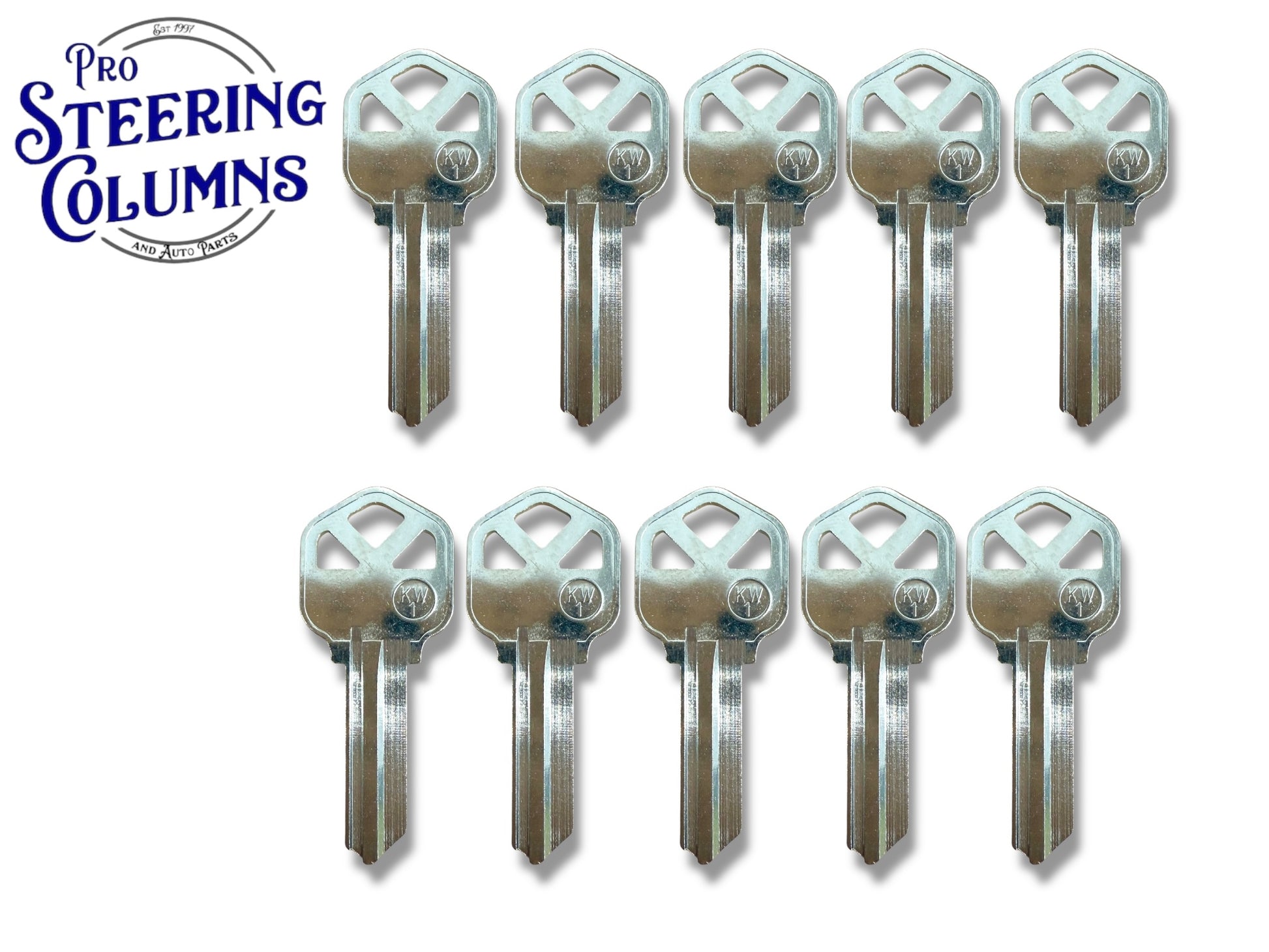 KW1 Key Blank Kwikset 5-Pin Nickel Plated (10 Pack)