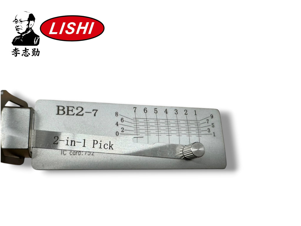 Original Lishi 2 in 1 BE2 7 Pin Best A Pick & Decoder Genuine New