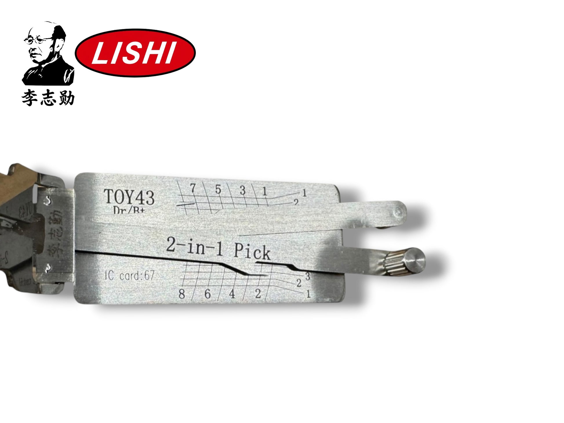 Original Lishi 2 in 1 Toyota TOY43 Door & Trunk 8-Cut Pick & Decoder Genuine New