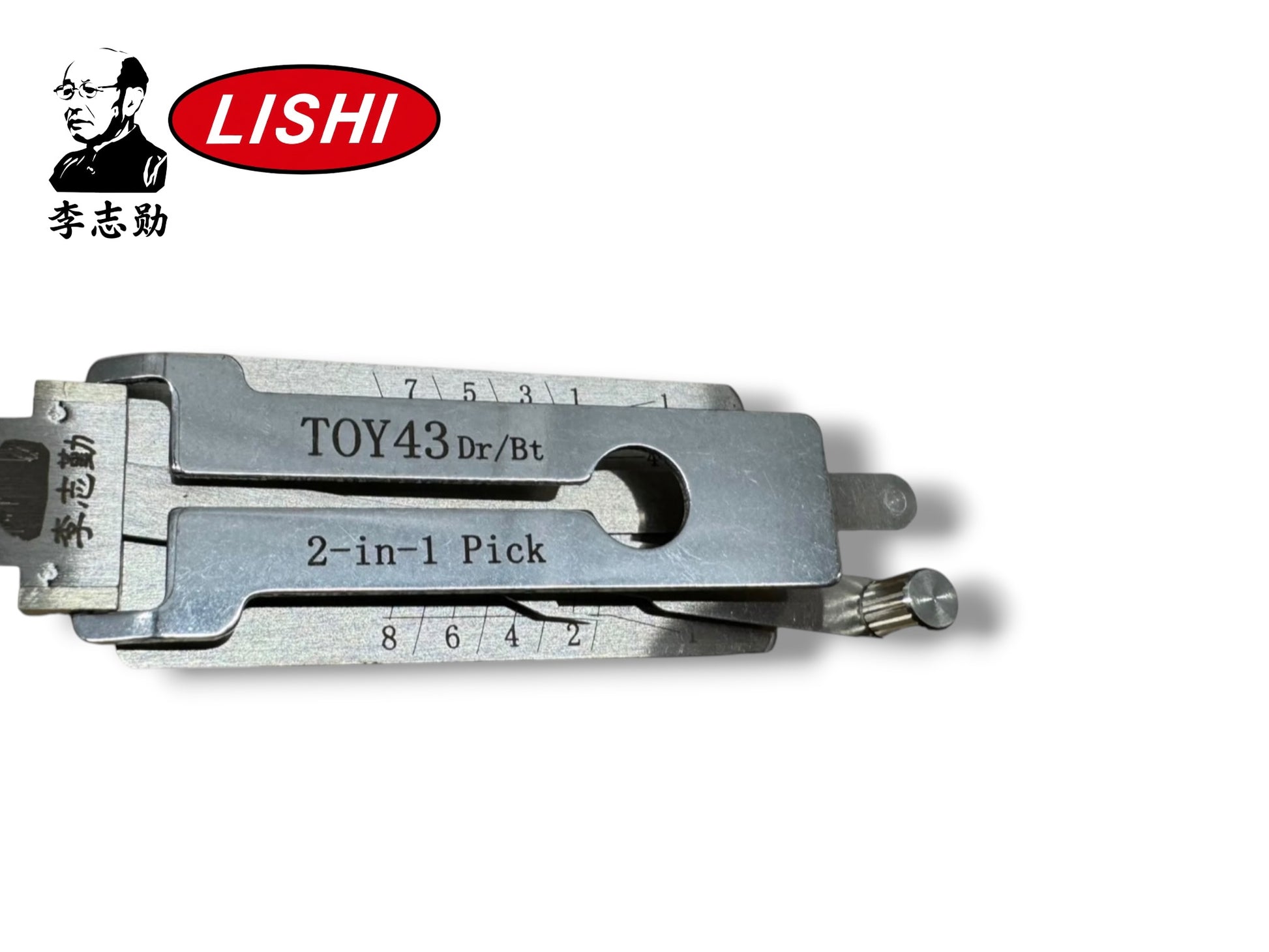 Original Lishi 2 in 1 Toyota TOY43 Door & Trunk 8-Cut Pick & Decoder Genuine New
