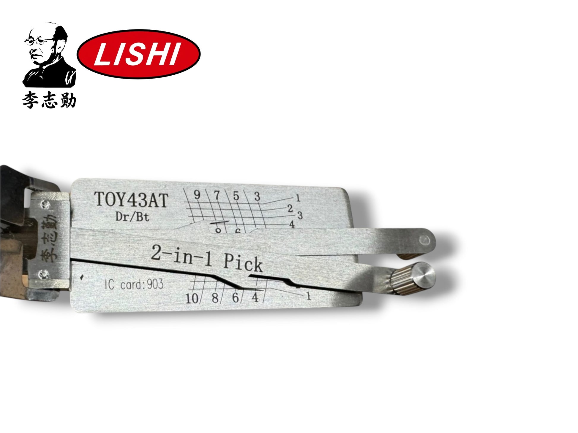 Original Lishi 2 in 1 Toyota TOY43AT Door & Trunk 10-Cut Pick & Decoder Genuine New