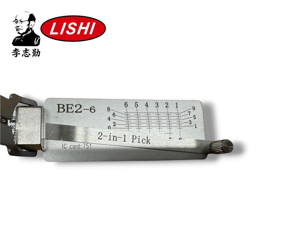 Original Lishi 2 in 1 BE2 6 Pin Best A Pick & Decoder Genuine New