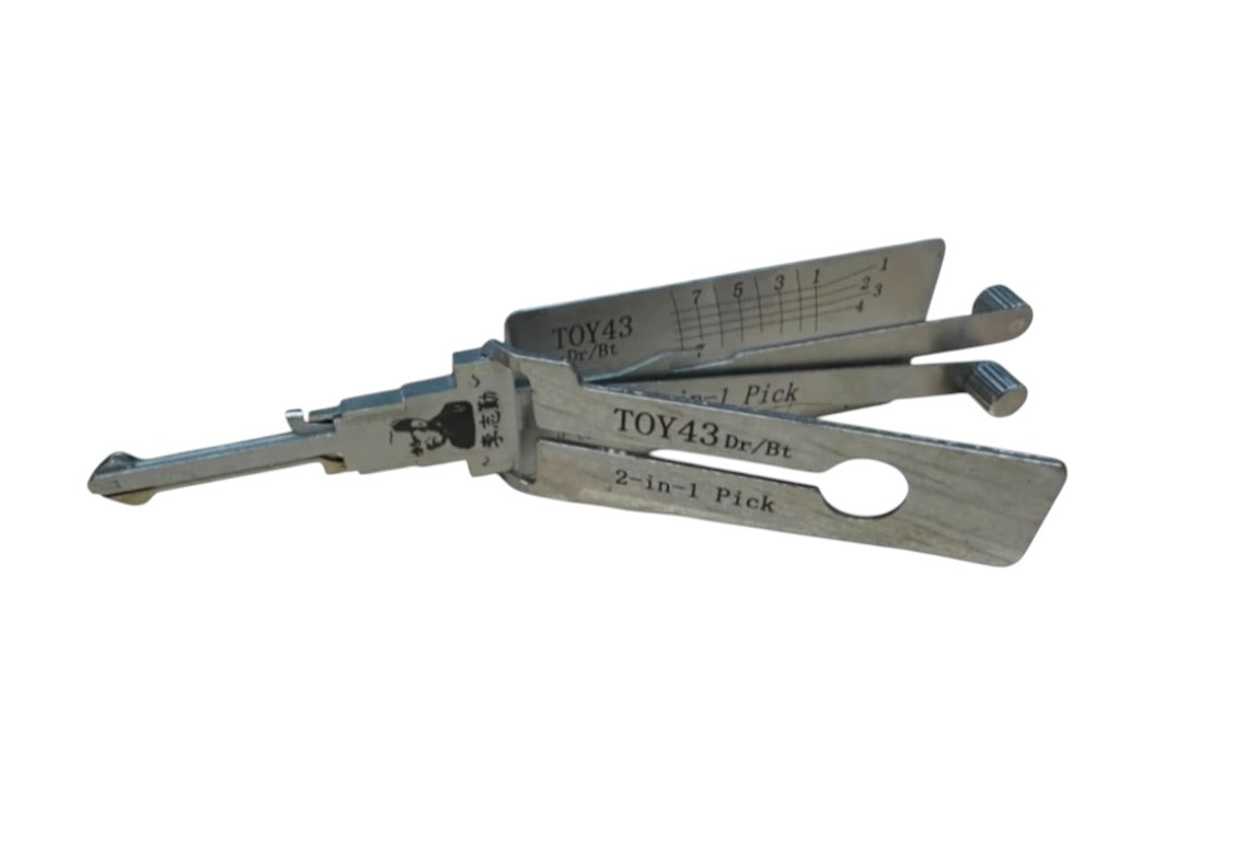 Original Lishi 2 in 1 Toyota TOY43 Door & Trunk 8-Cut Pick & Decoder Genuine New