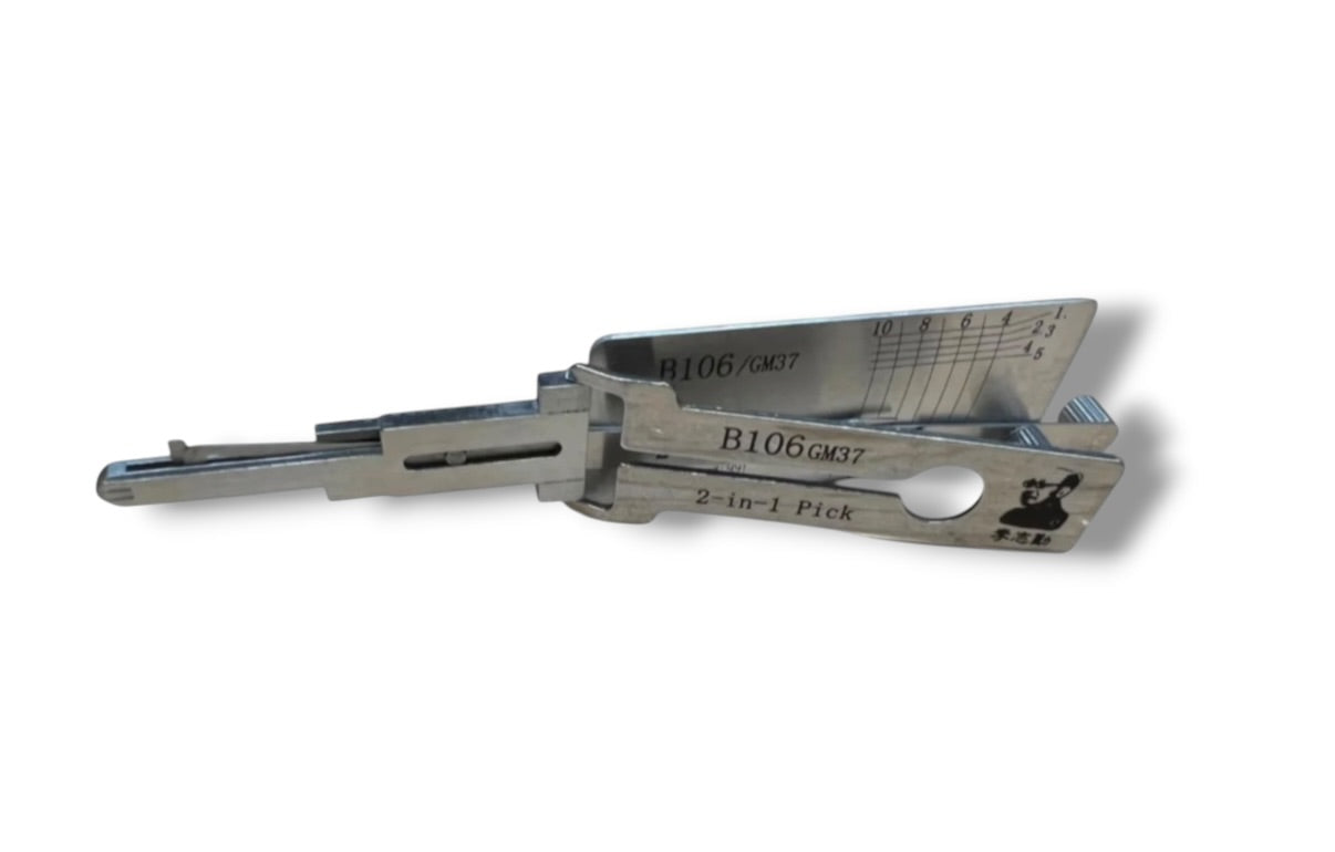 Original Lishi 2 in 1 GM37 B106 GM Non Warded Pick & Decoder Genuine New