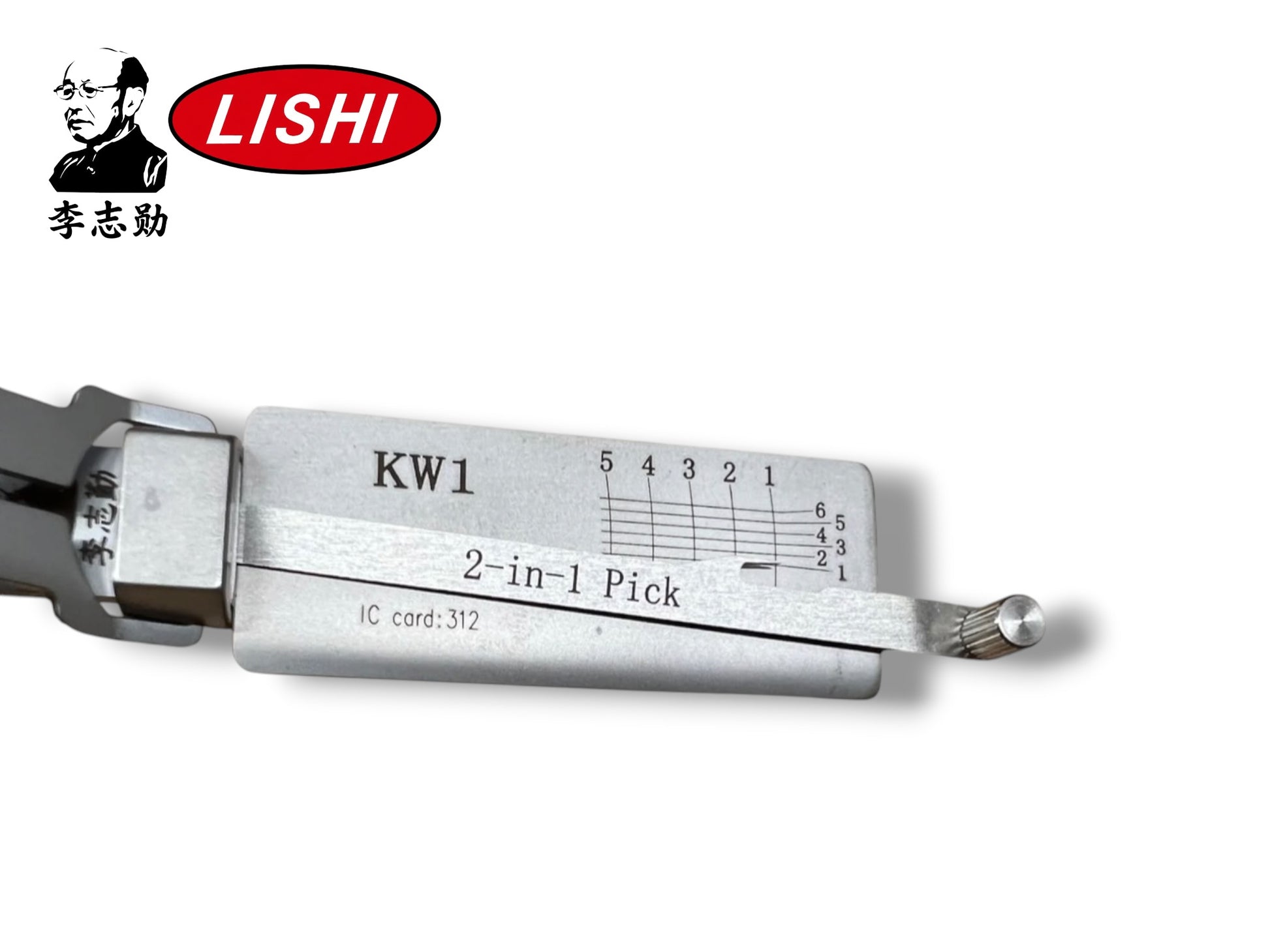 Original Lishi 2 in 1 KW1 Kwikset 5-Pin Pick & Decoder Anti Glare Genuine New