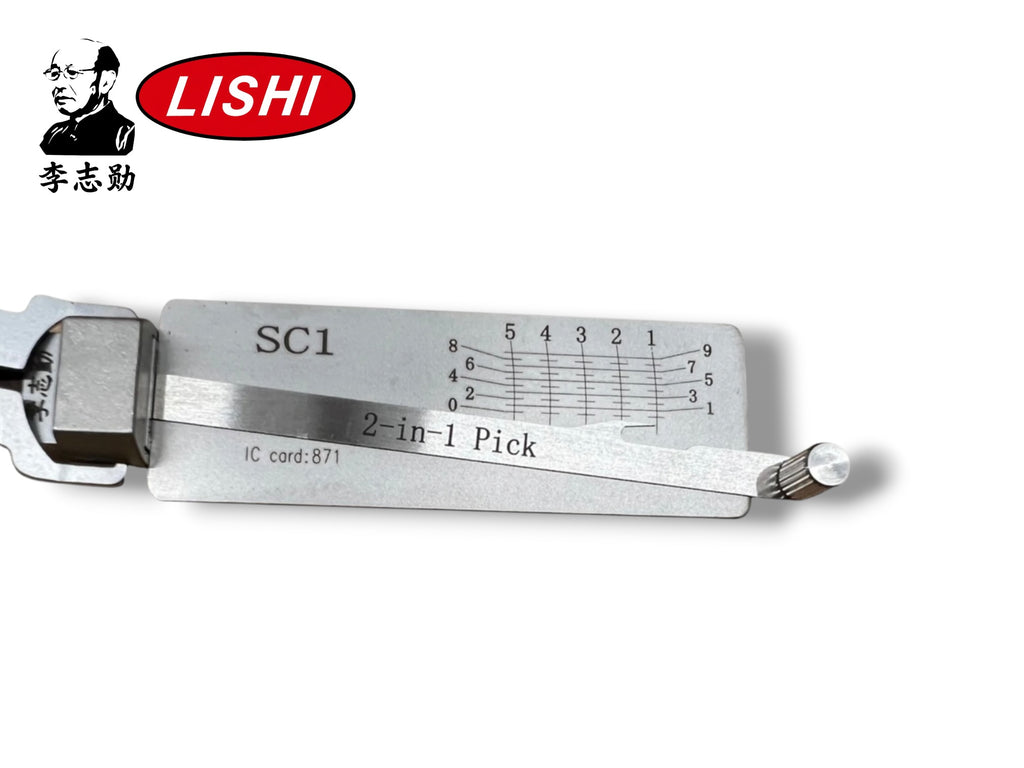 Original Lishi 2 in 1 SC1 Schlage 5-Pin Pick & Decoder Anti Glare Genuine New