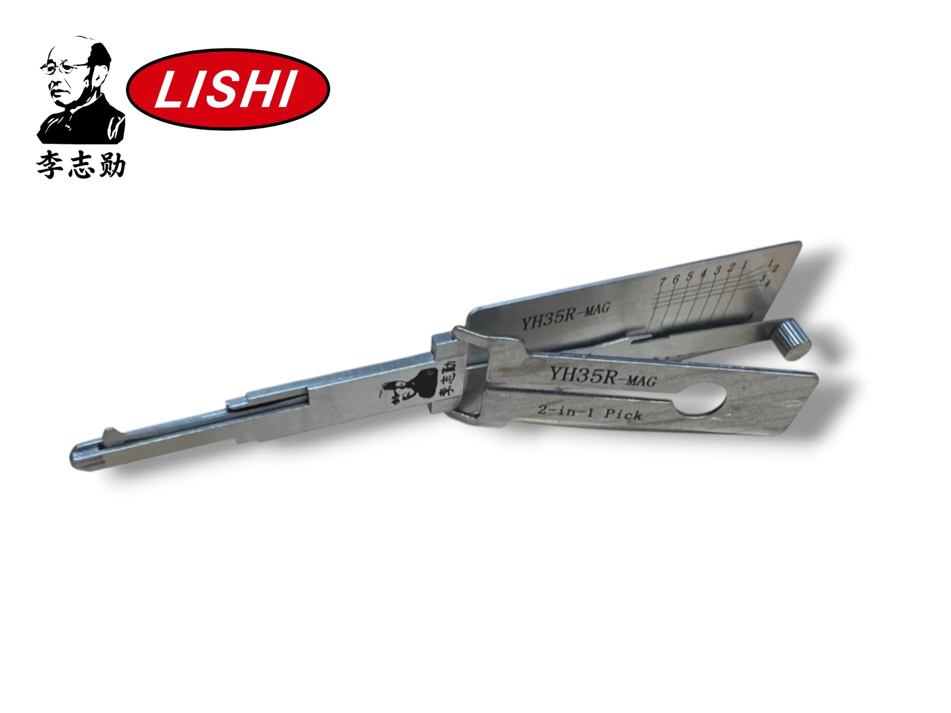 Original Lishi 2 in 1 Yamaha Motorcycle YH35R With Magnetic Gate Pick & Decoder Genuine New