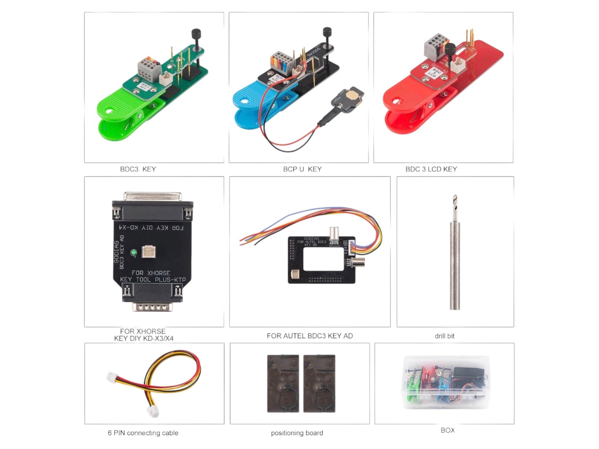 Godiag - BDC3 Adapter Kit for Autel / KEYDIY / Xhorse / CGDI