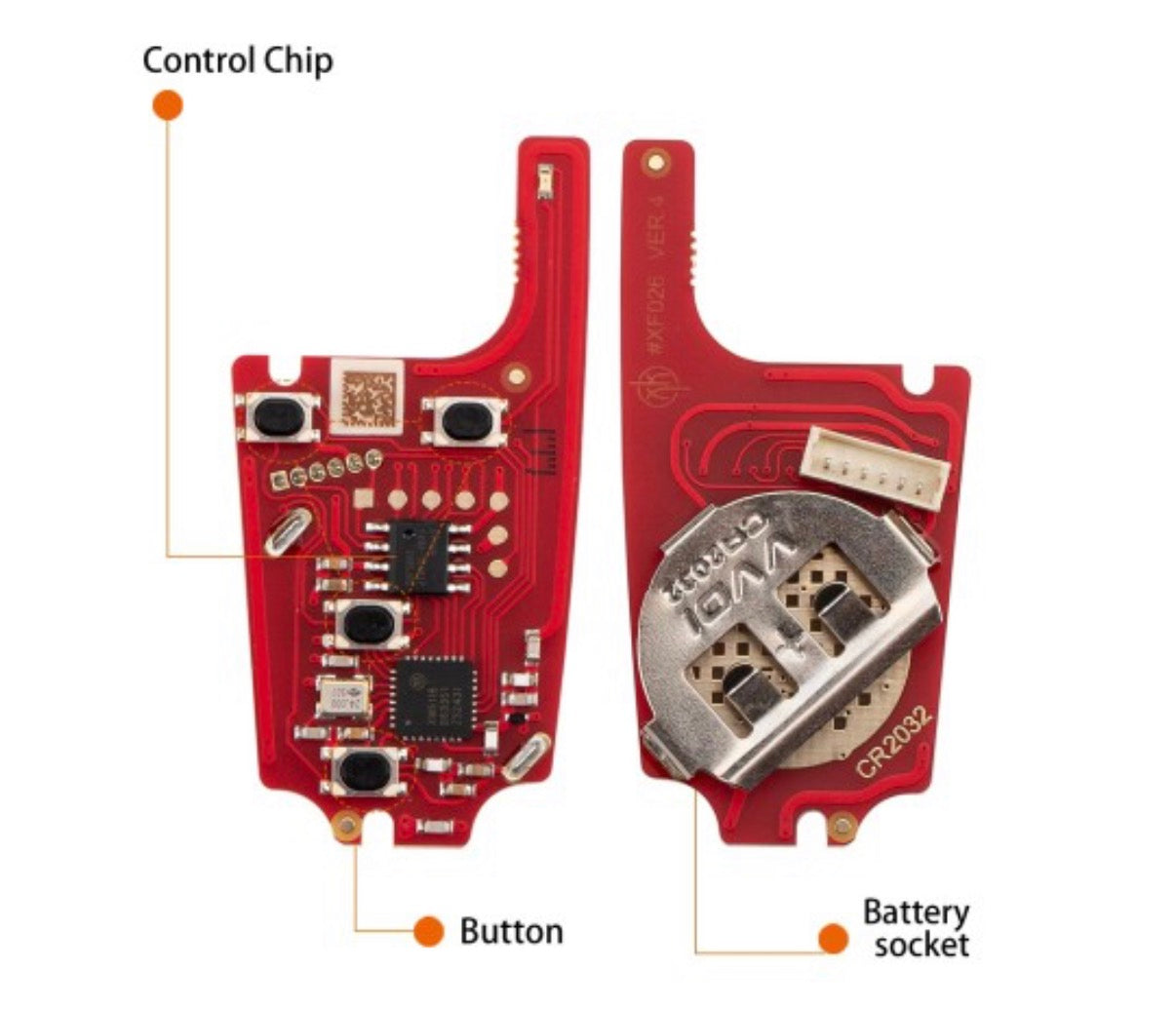 Xhorse Universal Wired Flip Remote Key GM Style 4-Button - XKBU21EN