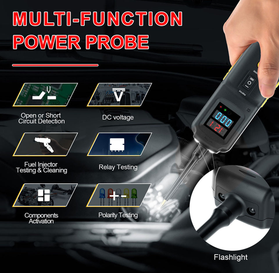 Godiag - GT101 - Circuit Tester Power Circuit Probe Relay Tester with Fuel Injector Cleaning and Testing