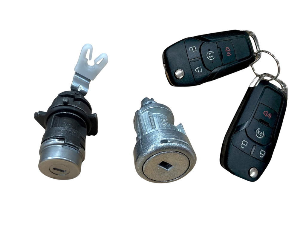 15-20 Ford F-Series Ignition & Door Lock Cylinder Set With 2 Flip Keys 4-Button (OEM)
