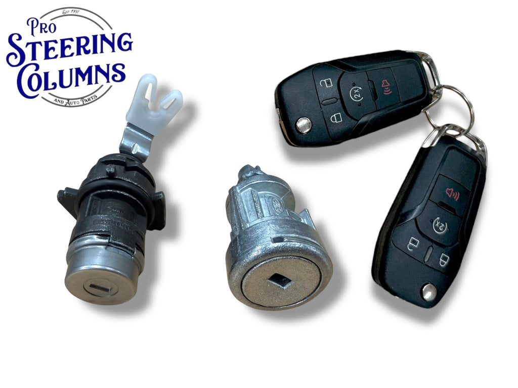 15-20 Ford F-Series Ignition & Door Lock Cylinder Set With 2 Flip Keys 4-Button (OEM)