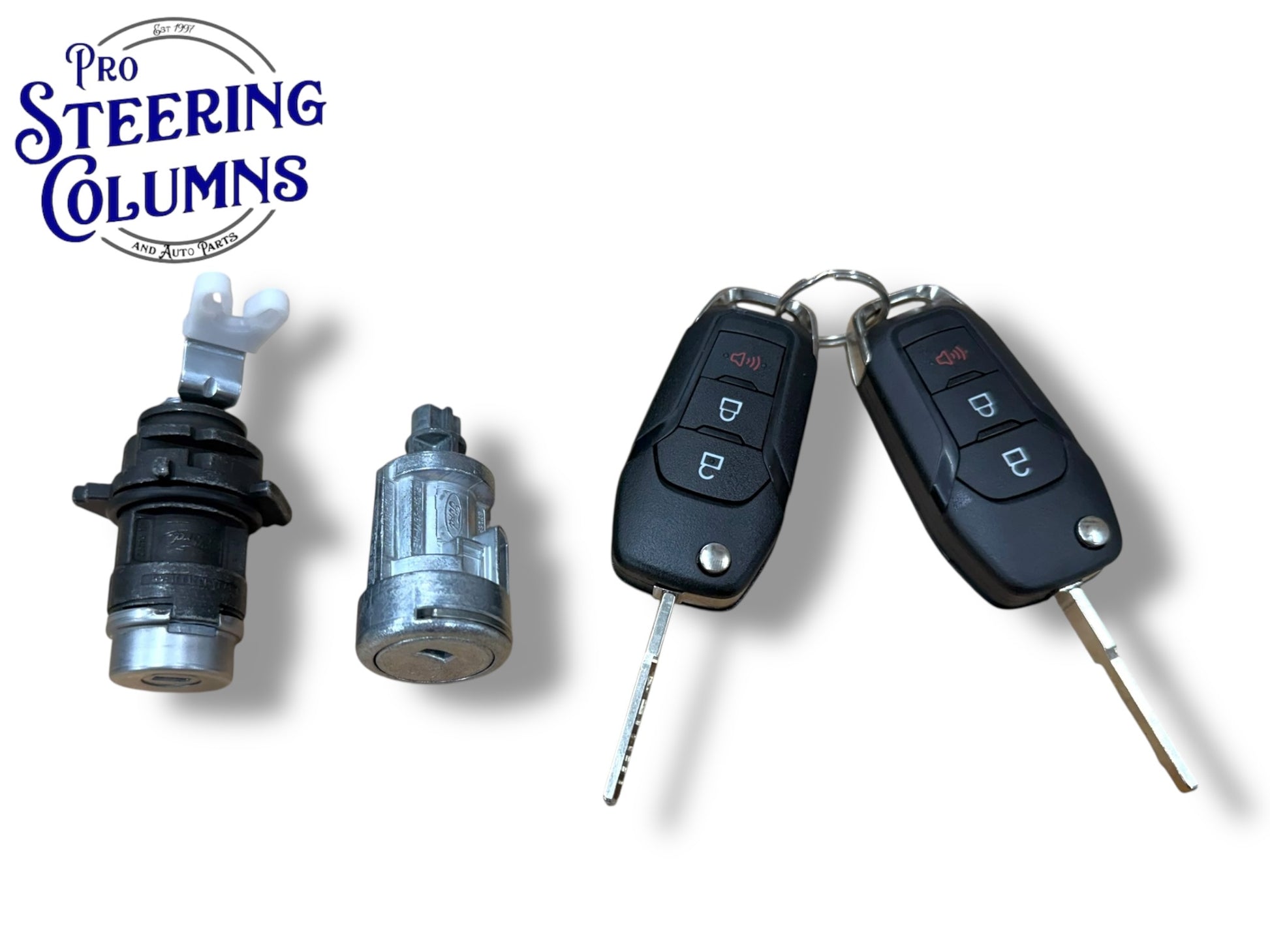 15-20 Ford F-Series Ignition & Door Lock Cylinder Set With 2 Flip Keys 3-Button (OEM)