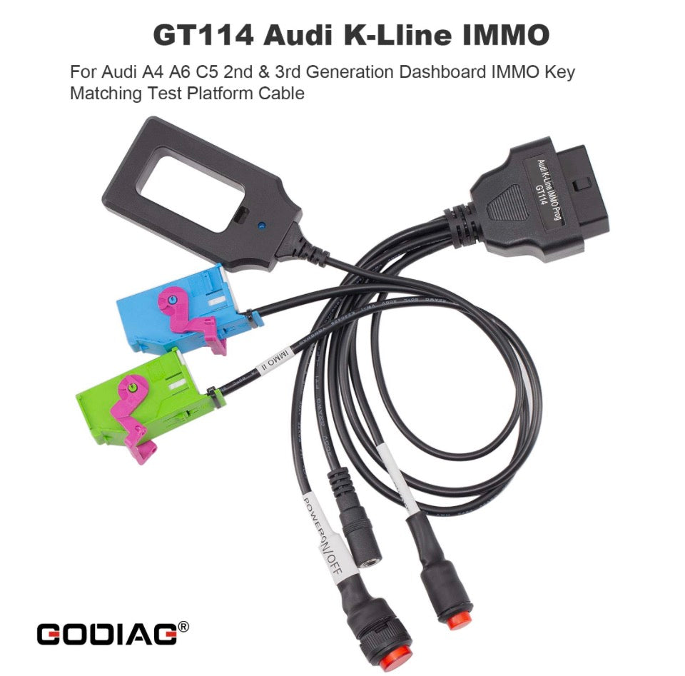 Godiag - GT114 Audi K-Line IMMO for Audi 2nd & 3rd Generation Dashboard Key Matching Test Platform Cable