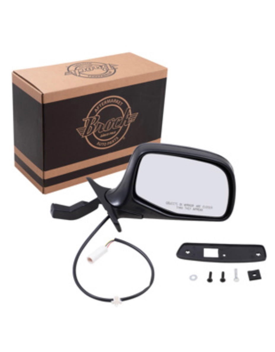 92-96 Ford Bronco F-150 Passenger Side View Mirror Assembly Power Black & Chrome F7TZ17682BAA
