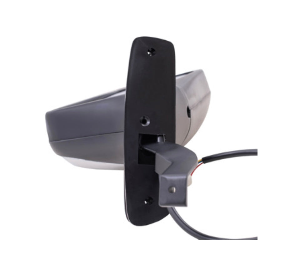 92-96 Ford Bronco F-150 Passenger Side View Mirror Assembly Power Black & Chrome F7TZ17682BAA