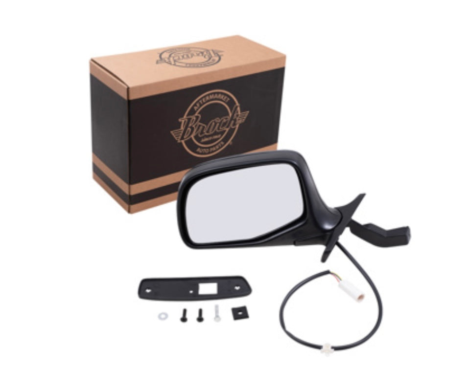 92-96 Ford Bronco F-150 Driver Side View Mirror Assembly Power Black & Chrome F7TZ17683BA
