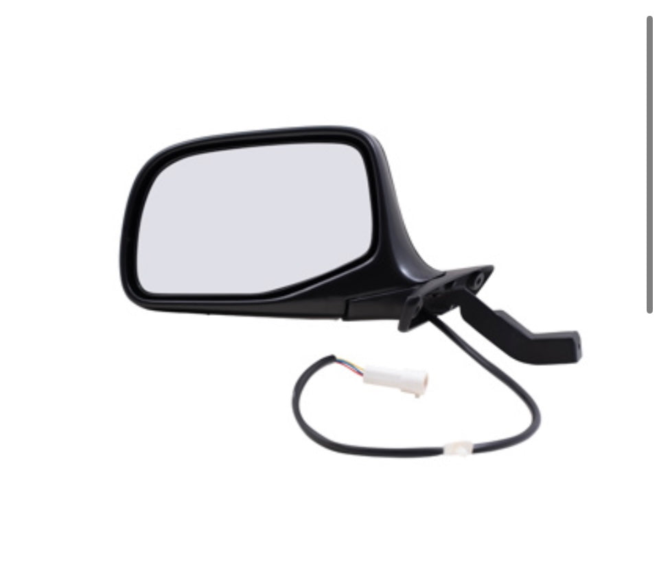 92-96 Ford Bronco F-150 Driver Side View Mirror Assembly Power Black & Chrome F7TZ17683BA