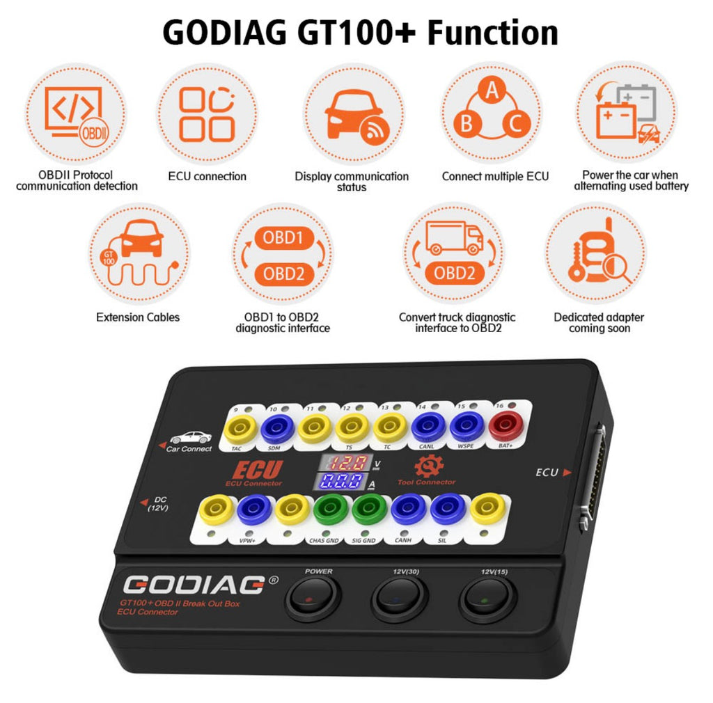 Godiag - GT100+ GT100 Pro Breakout Box Plus BMW CAS1 / CAS2 / CAS3 / CAS4 / FEM/ BDC Test Platform CAS Data Read Write Program All Key Lost