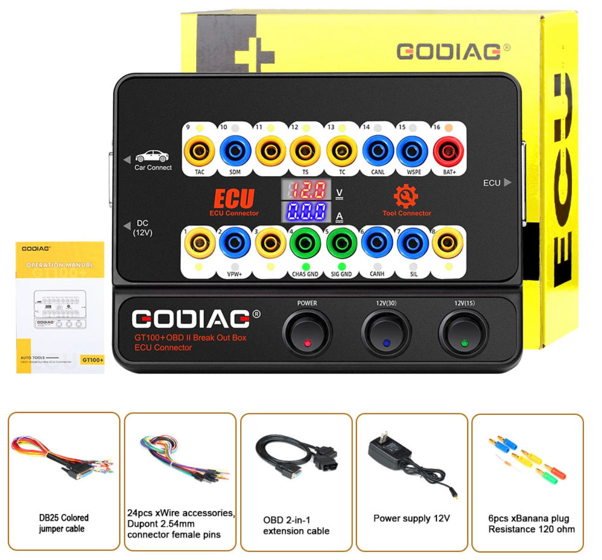 Godiag - GT100+ GT100 Pro Breakout Box Plus BMW CAS1 / CAS2 / CAS3 / CAS4 / FEM/ BDC Test Platform CAS Data Read Write Program All Key Lost