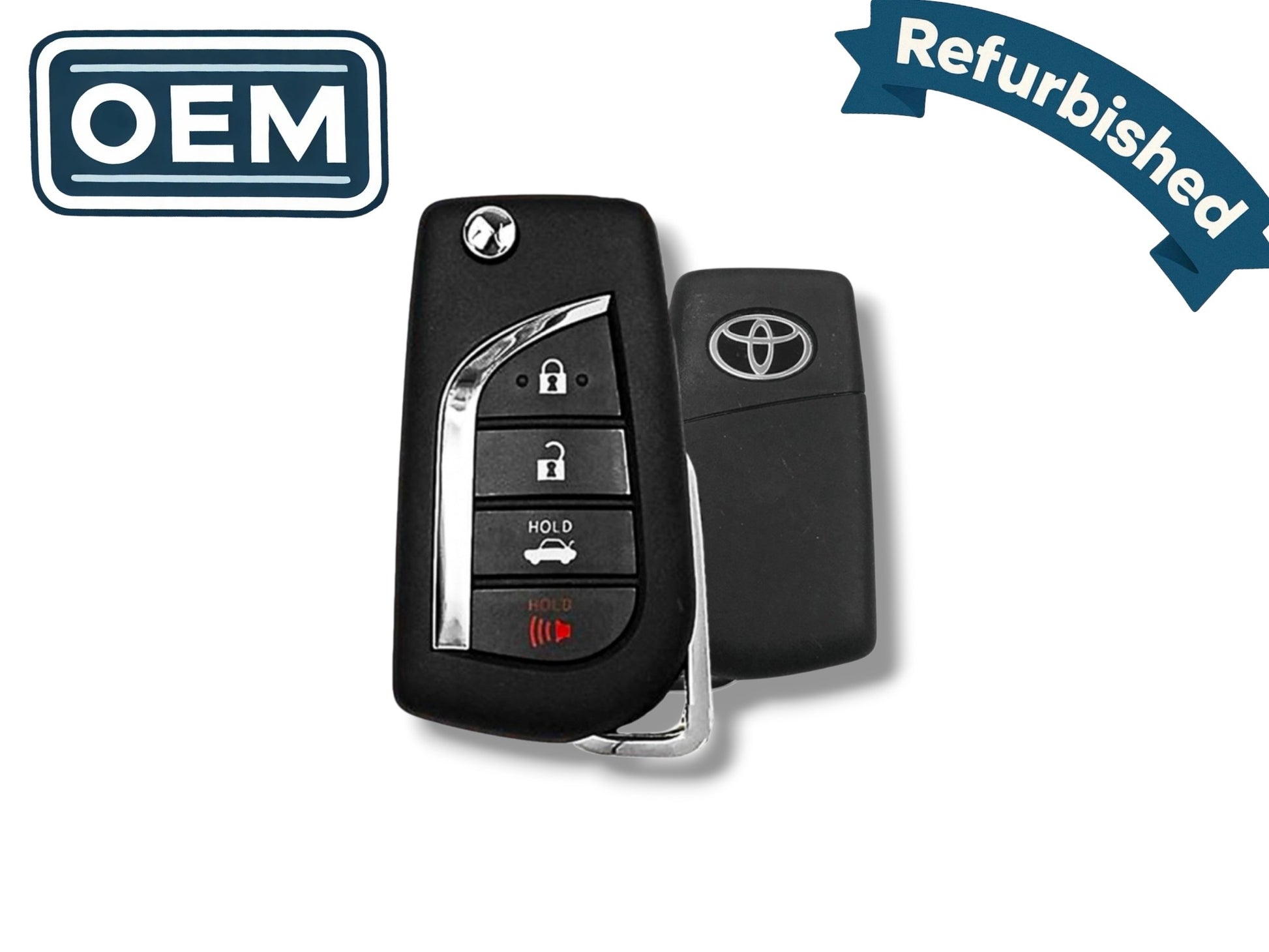 18-25 Toyota Camry Corolla Flip Key 4-Button PN: 89070-06790 / HYQ12BFB (OEM Refurb)
