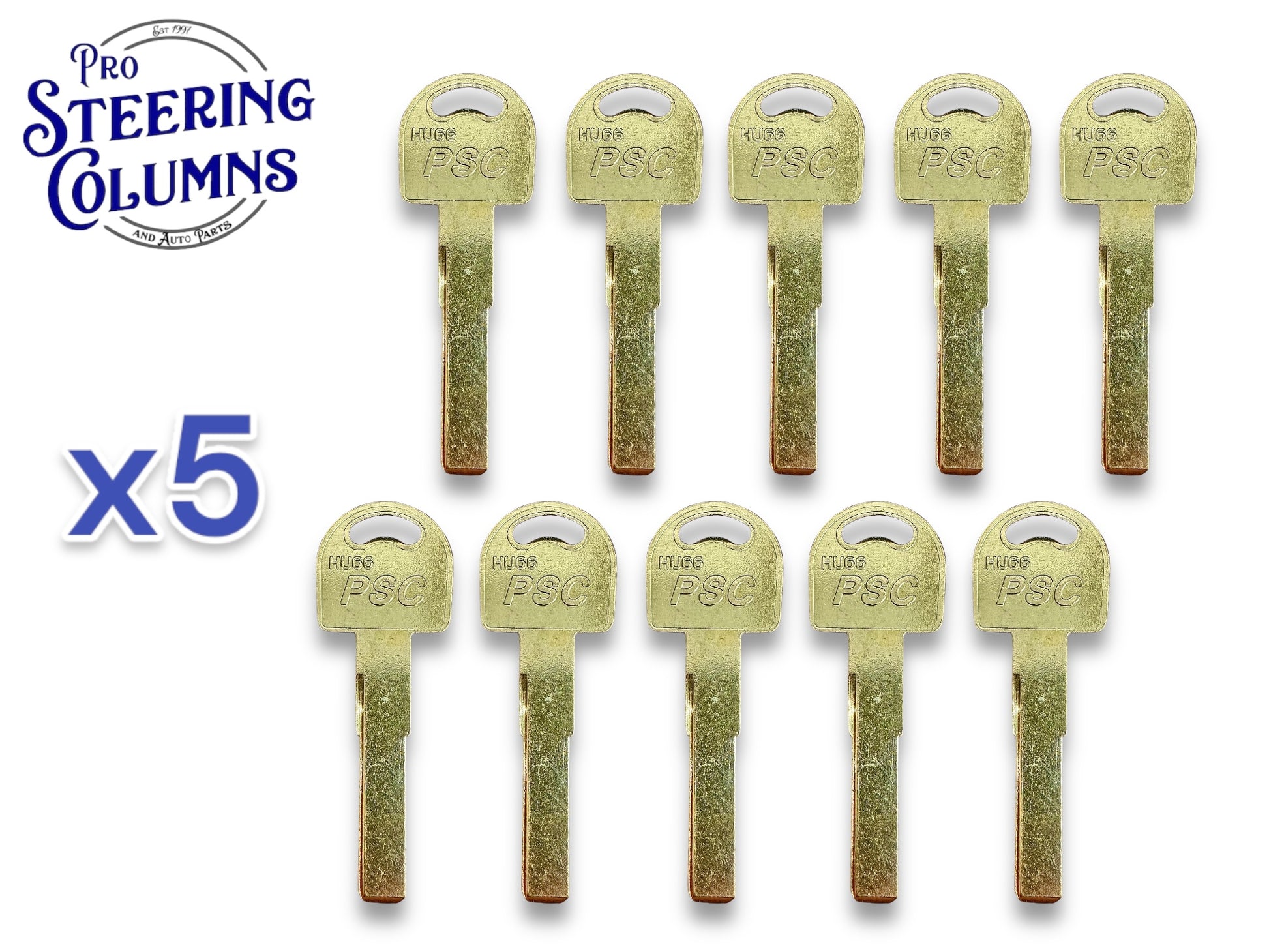 HU66 Audi VW Porsche Metal Key Blank High Security Test Blade (50 Pack)
