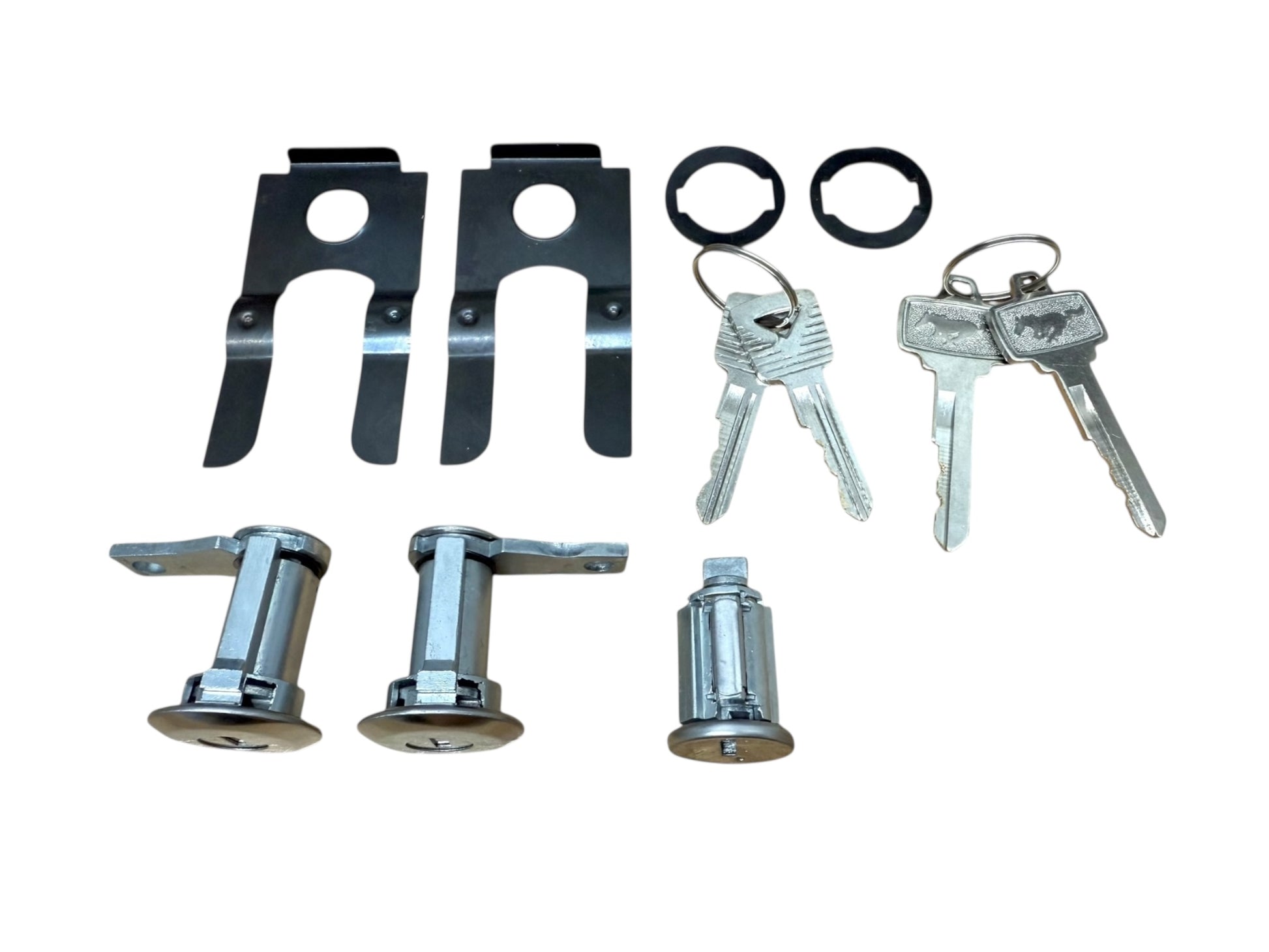64-66 Ford Mustang Ignition & Door Lock Set Pony Logo Keys New (Keyed Alike)