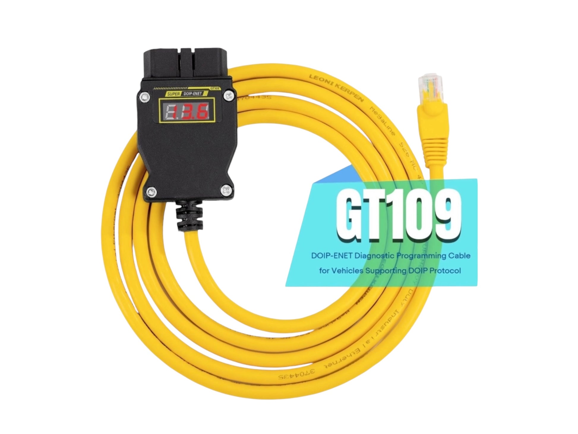Godiag - GT109 -  DOIP ENET with Voltage Display for DOIP Diagnosis Programming Coding for Audi BMW Benz VW