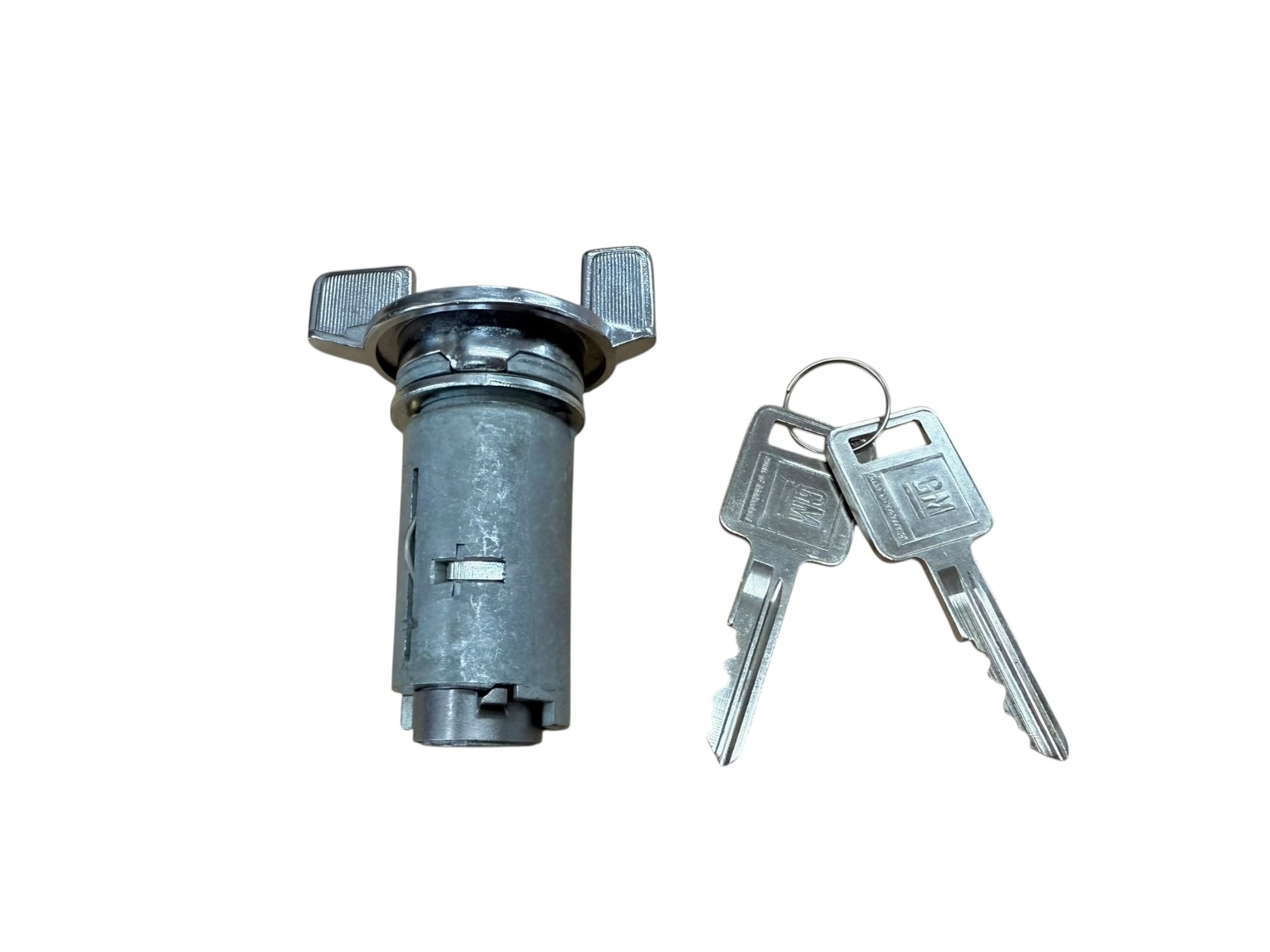 1972 & Up GM Ignition Lock Cylinder Bolt In 2 GM Logo Keys New PN: 12300443 (Aftermarket)