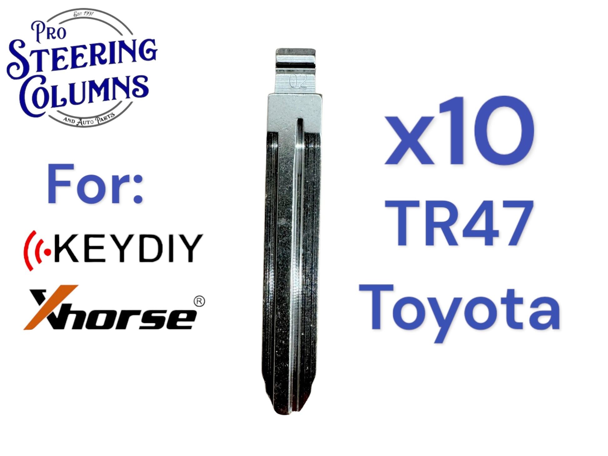 10x Xhorse Keydiy Universal Flip Key Remote Key Blades Toyota TR47