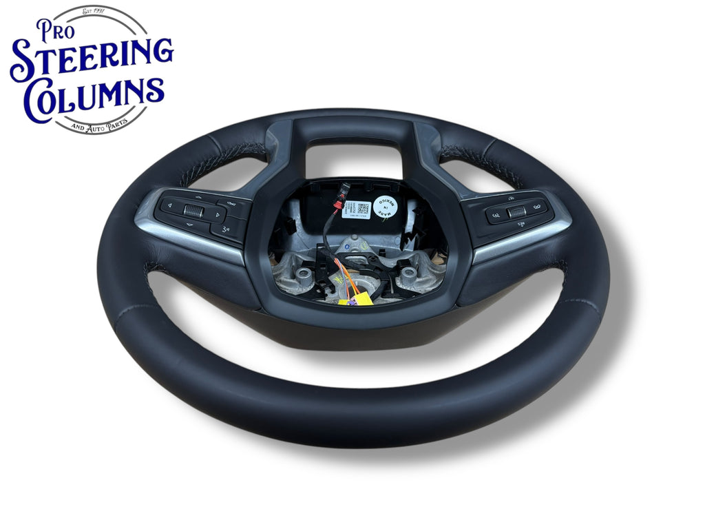 20-22 GM Silverado 1500 2500 3500 Steering Wheel Leather Black Cruise New OEM 84946350