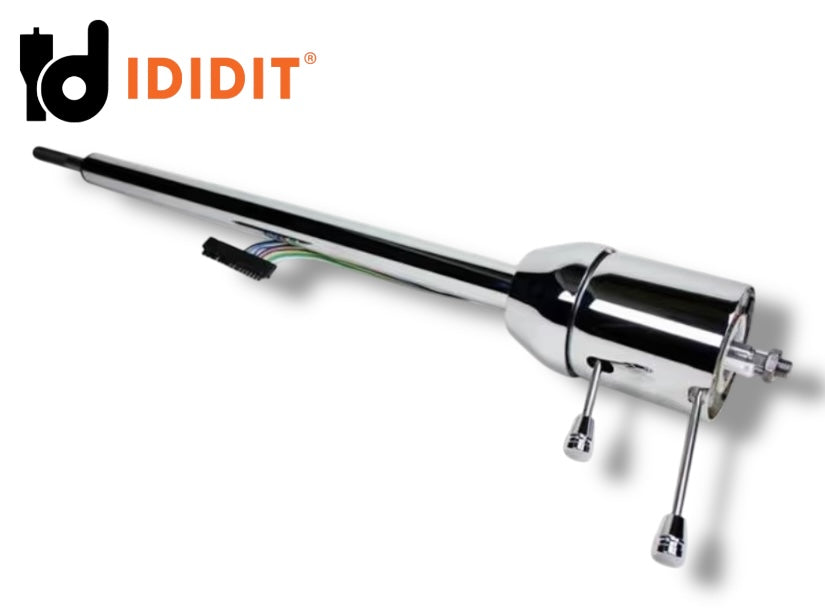 Ididit - 63-66 Corvette Tilt Floor Shift Steering Column Retrofit - Chrome - 1120770020