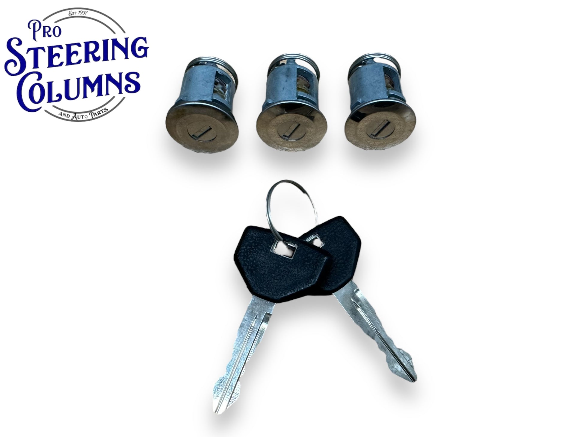 91-00 Jeep Wrangler Door Lock Cylinder Set 3 Locks Chrome New 4746311