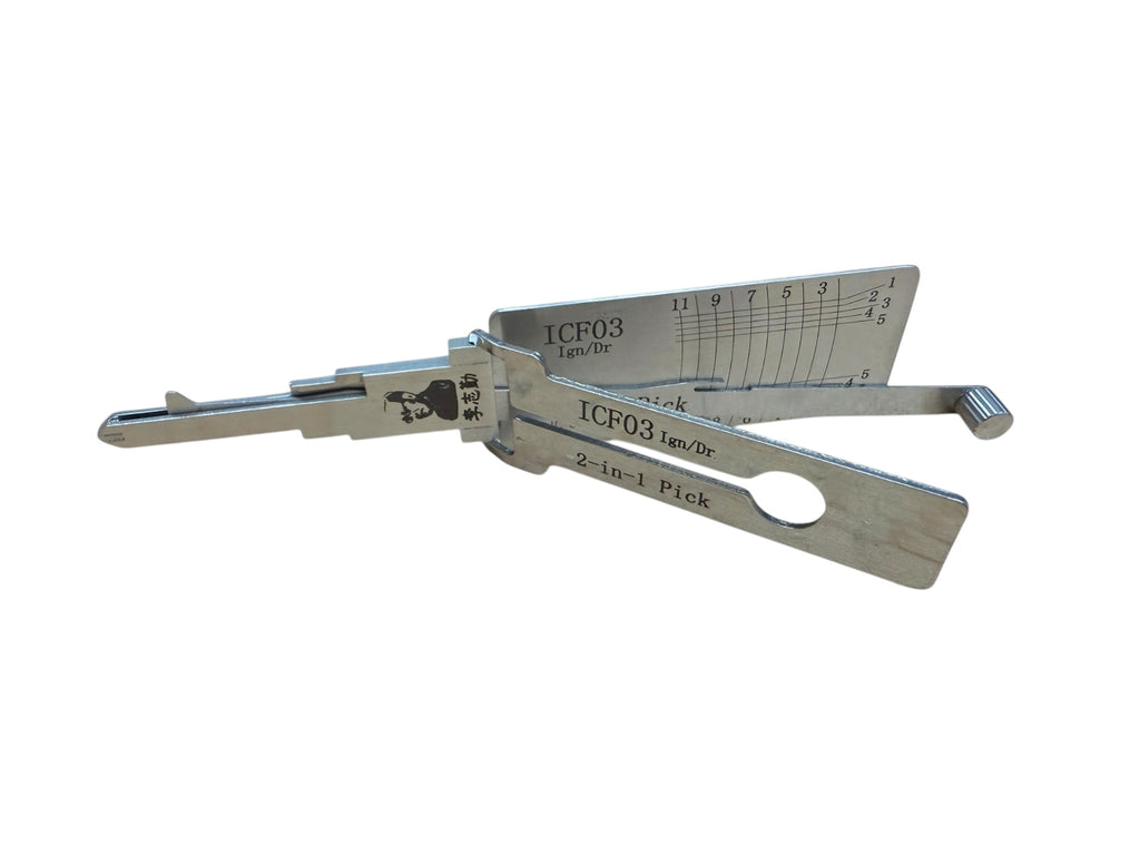 Original Lishi 2 in 1 ICF03 For Ford Mazda 11-Cut Pick & Decoder Genuine New