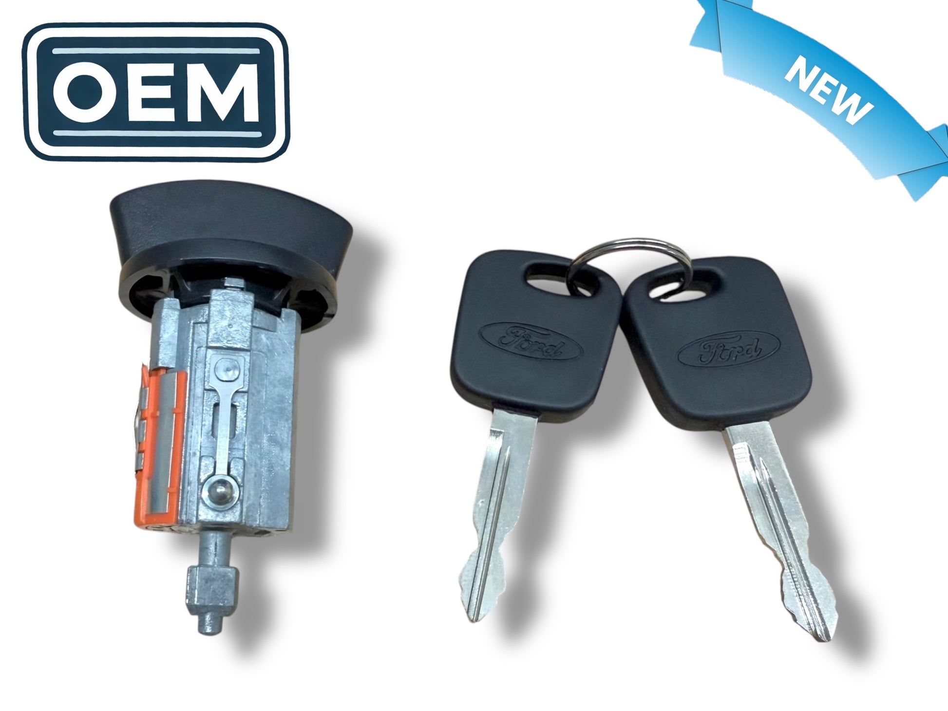 1997 & Up F-150 F-250 E-150 Ignition Lock Cylinder OEM Logo Keys New 1L3Z-11582-A