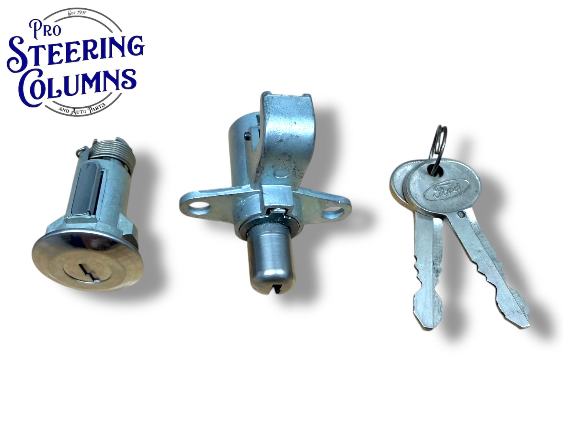 69-73 Ford Mustang Cougar Glovebox & Trunk Lock Cylinder Set New (Keyed Alike)