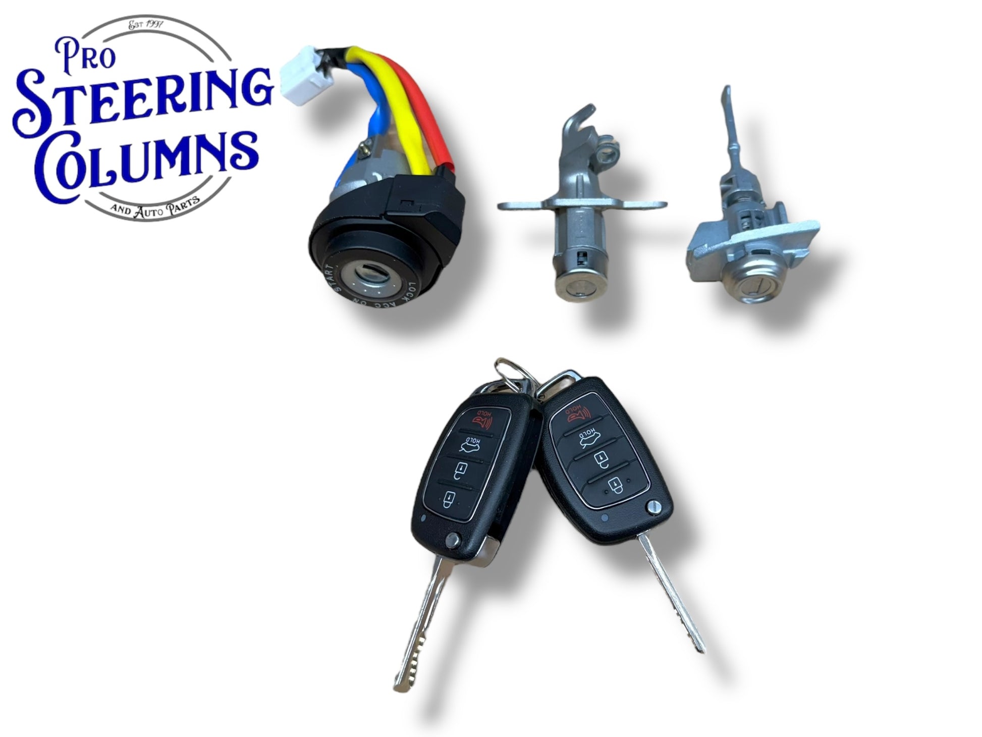 15-17 Hyundai Sonata Ignition Door Trunk Lock Cylinder Set With 2 Remote Keys New