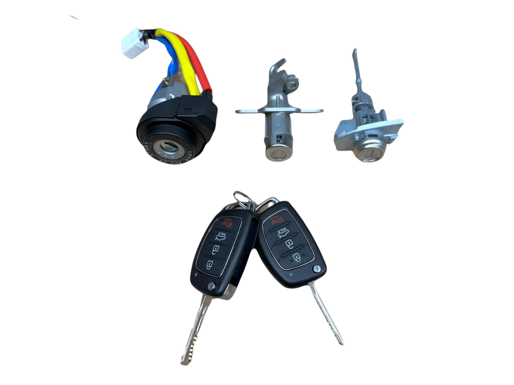 15-17 Hyundai Sonata Ignition Door Trunk Lock Cylinder Set With 2 Remote Keys New