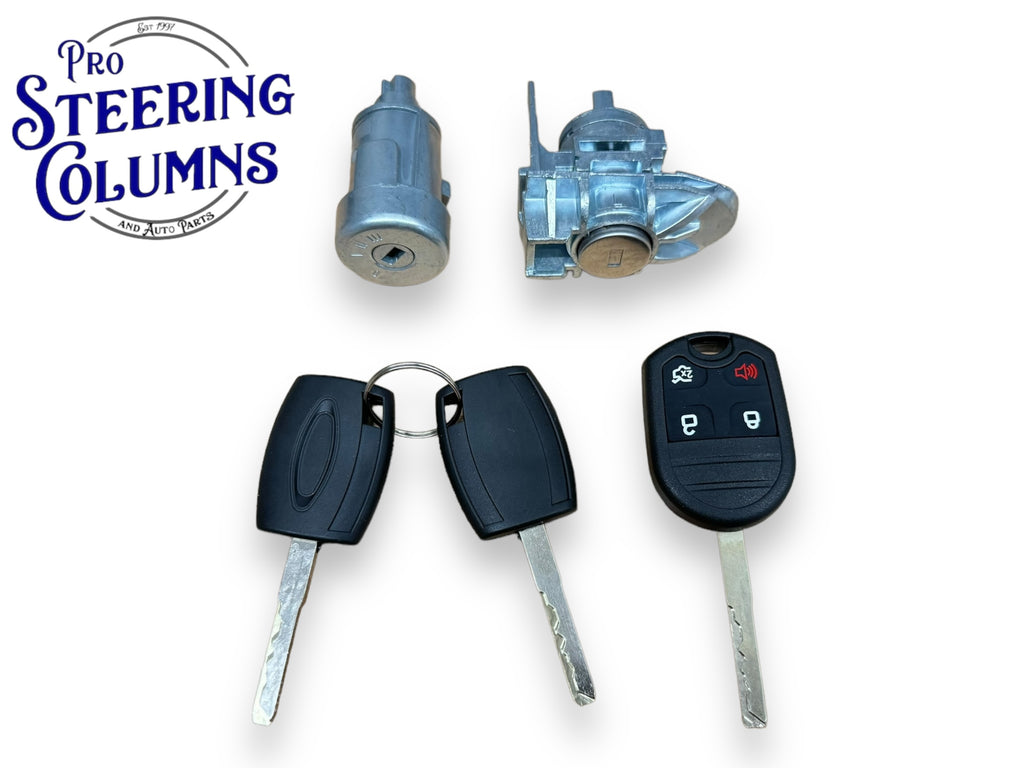 12-18 Ford Focus Ignition & Door Lock Cylinder Set With 3 Chip Keys New