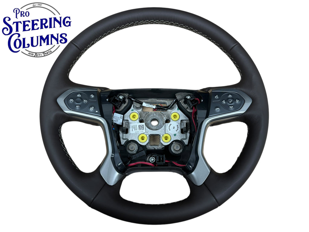 14-19 GM Silverado Sierra Tahoe Suburan Leather Cocoa Brown Steering Wheel New OEM 84483797