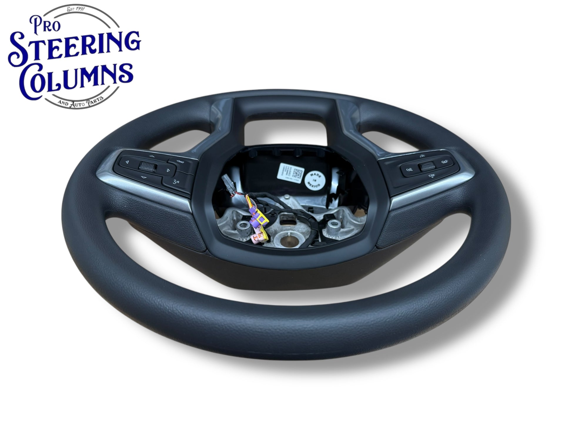 19-22 GM Silverado 1500 2500 3500 Steering Wheel Vinyl Black Cruise New OEM 85590463