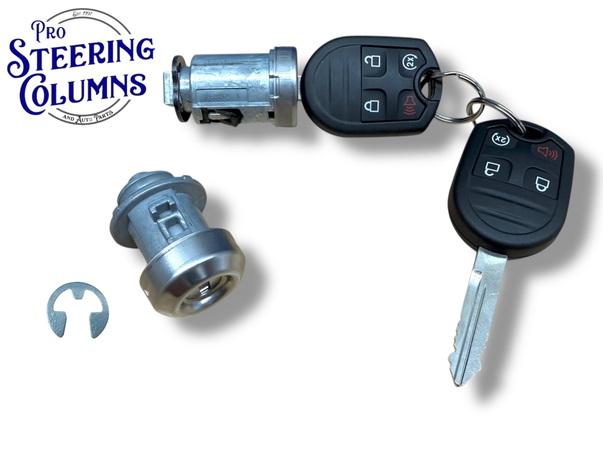 11-14 F-150 08-16 F-250 F-350 Ignition & Door Lock Cylinder Set With 2 Remote Keys 4-Button New