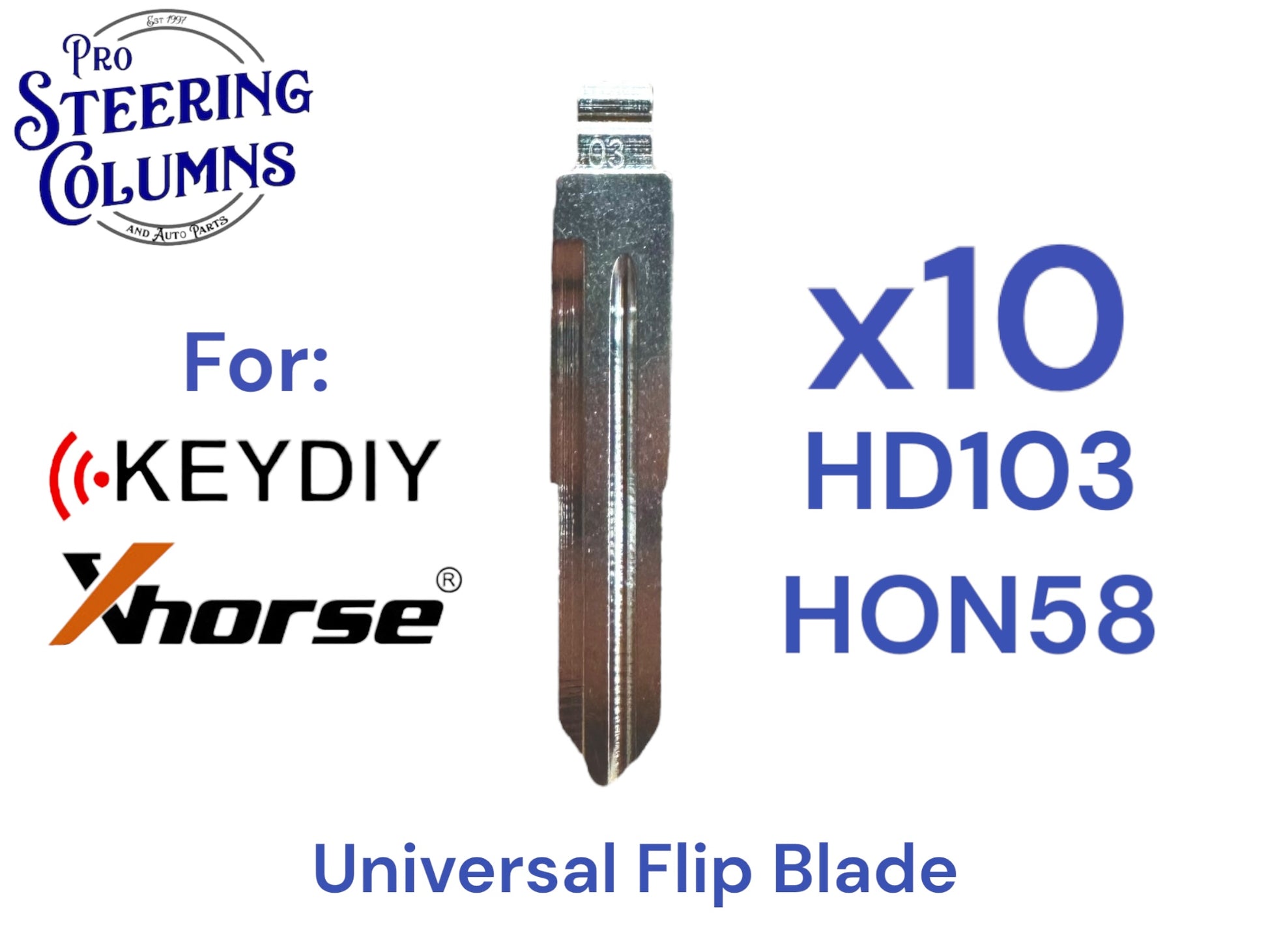 10x Xhorse Keydiy Universal Flip Key Remote Key Blades Honda HD103 HON58