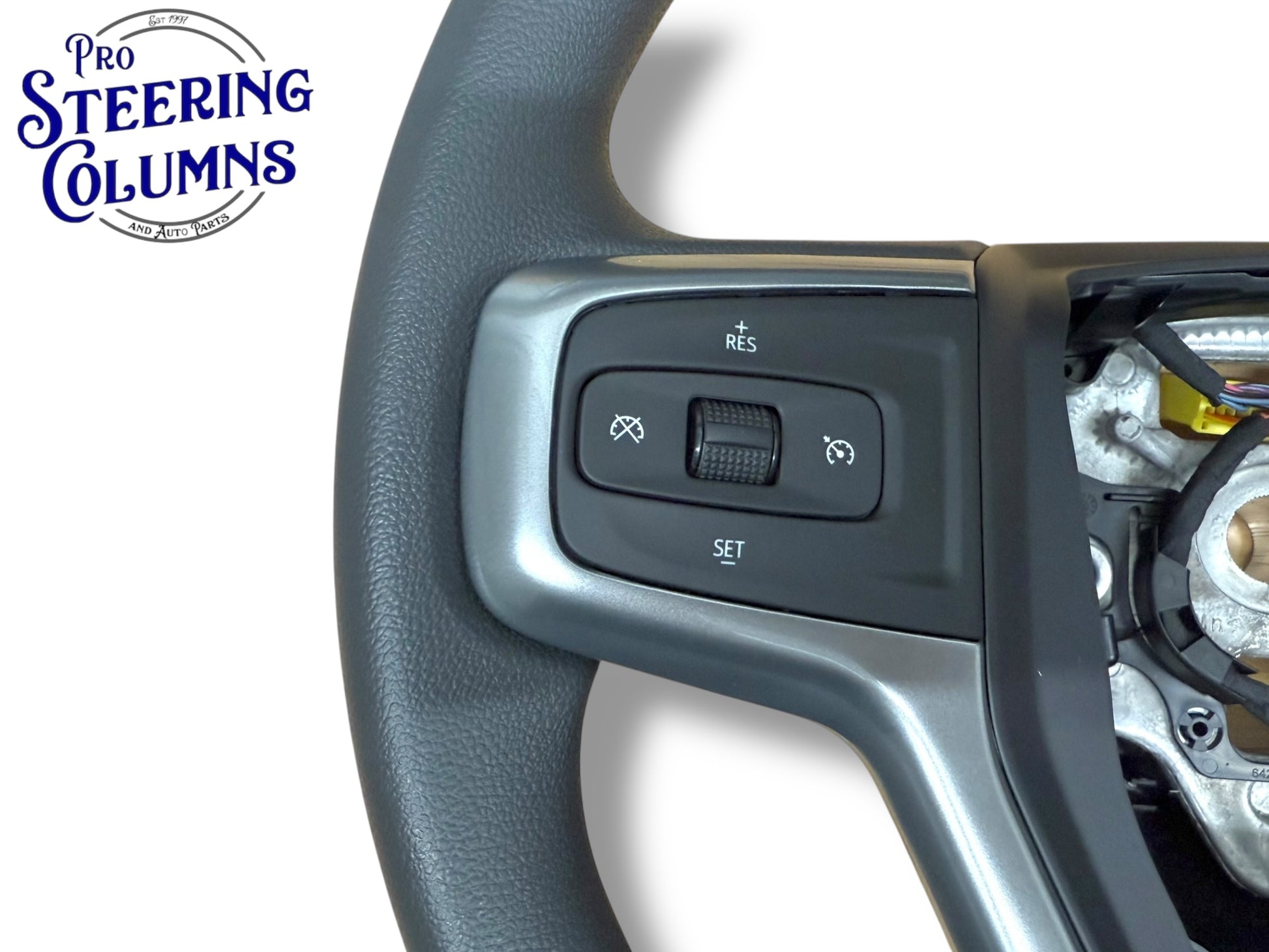 19-22 GM Silverado 1500 2500 3500 Steering Wheel Vinyl Black Cruise New OEM 85590463